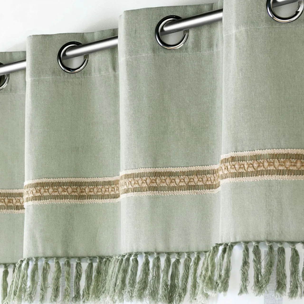 DOUCEUR D'INTERIEUR Voilage coton (140 x 240 cm) Janara Vert sauge Outlet