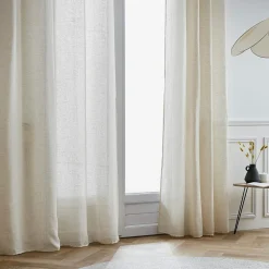 EMINZA Voilage galon fronceur effet lin (140 x 240 cm) Luca Beige Online