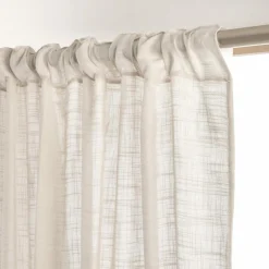 EMINZA Voilage galon fronceur effet lin (280 x 240 cm) Robin Beige