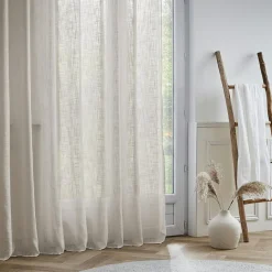 EMINZA Voilage galon fronceur effet lin (280 x 240 cm) Robin Beige