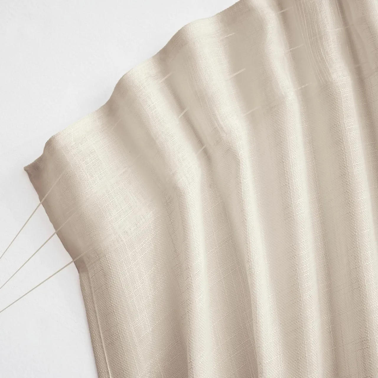 EMINZA Voilage galon fronceur effet lin (280 x 240 cm) Robin Beige