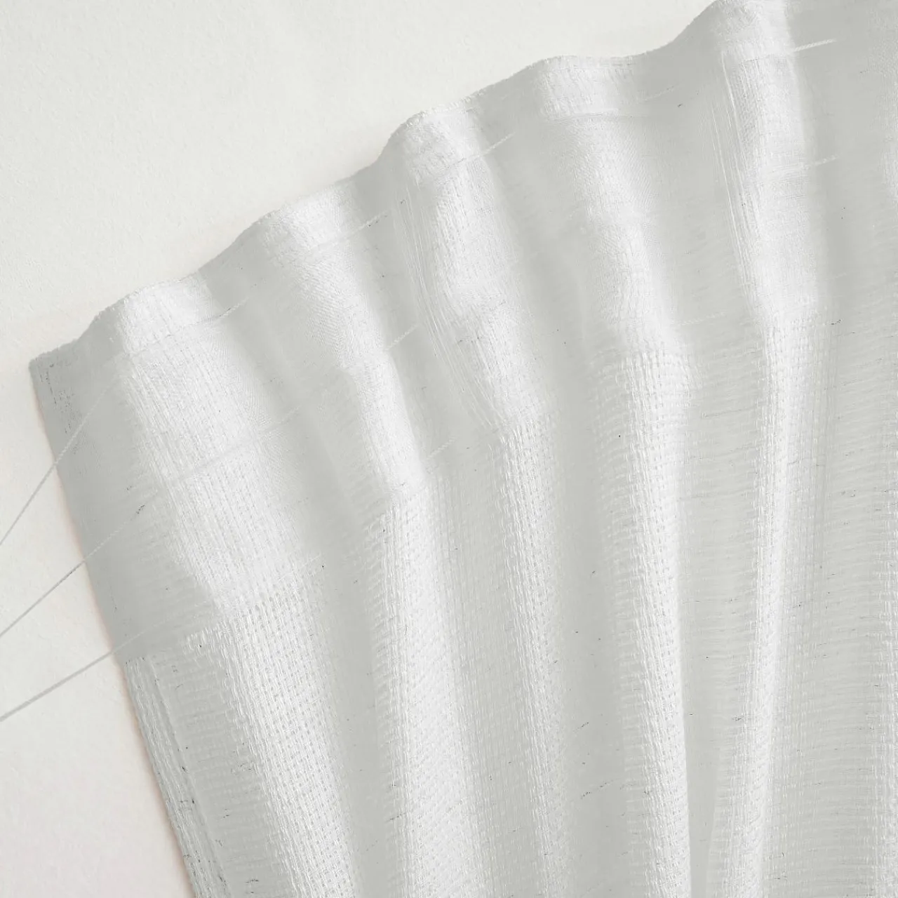 EMINZA Voilage galon fronceur effet lin (280 x 240 cm) Luca Blanc