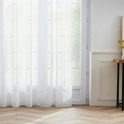 EMINZA Voilage galon fronceur pompons (280 x 240 cm) Axel Blanc Discount
