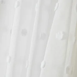 EMINZA Voilage galon fronceur pompons (280 x 240 cm) Emie Blanc Discount
