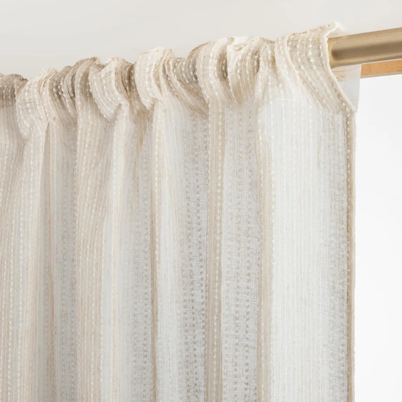 EMINZA Voilage galon fronceur (280 x 240 cm) Arthur Beige New