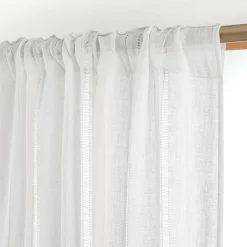 EMINZA Voilage galon fronceur (140 x 240 cm) Léontine Blanc Discount