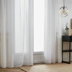 EMINZA Voilage galon fronceur (140 x 240 cm) Léontine Blanc Discount
