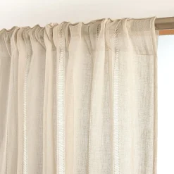 EMINZA Voilage galon fronceur (280 x 240 cm) Léontine Beige Discount