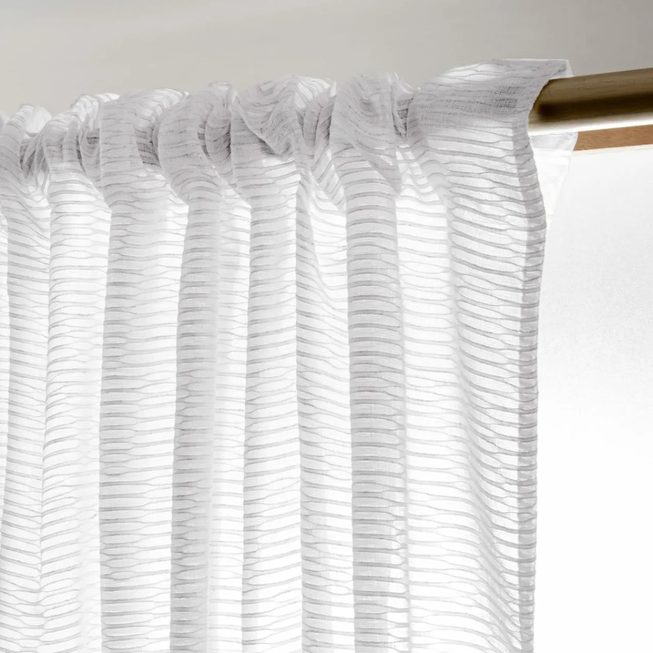 EMINZA Voilage galon fronceur (280 x 240 cm) Maël Blanc New