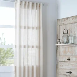 STOF Voilage galon fronceur (140 x 260 cm) Madrid Ecru New