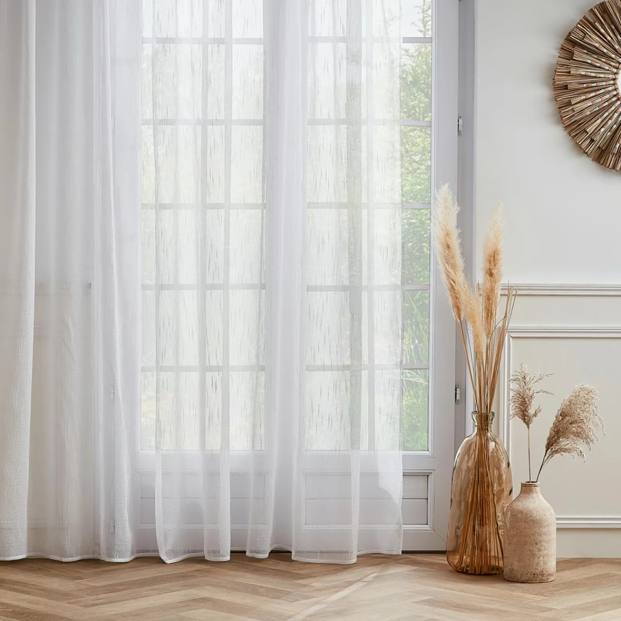 EMINZA Voilage galon fronceur (280 x 240 cm) Raphaël Blanc Discount