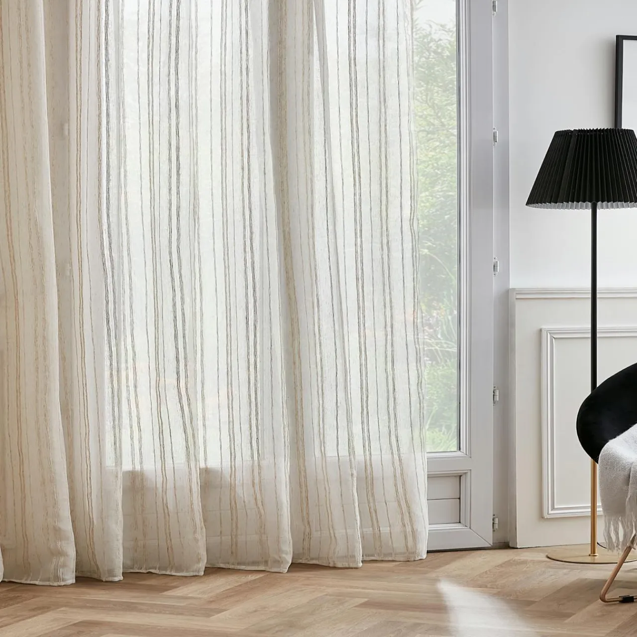 EMINZA Voilage galon fronceur (280 x 240 cm) Théo Beige New