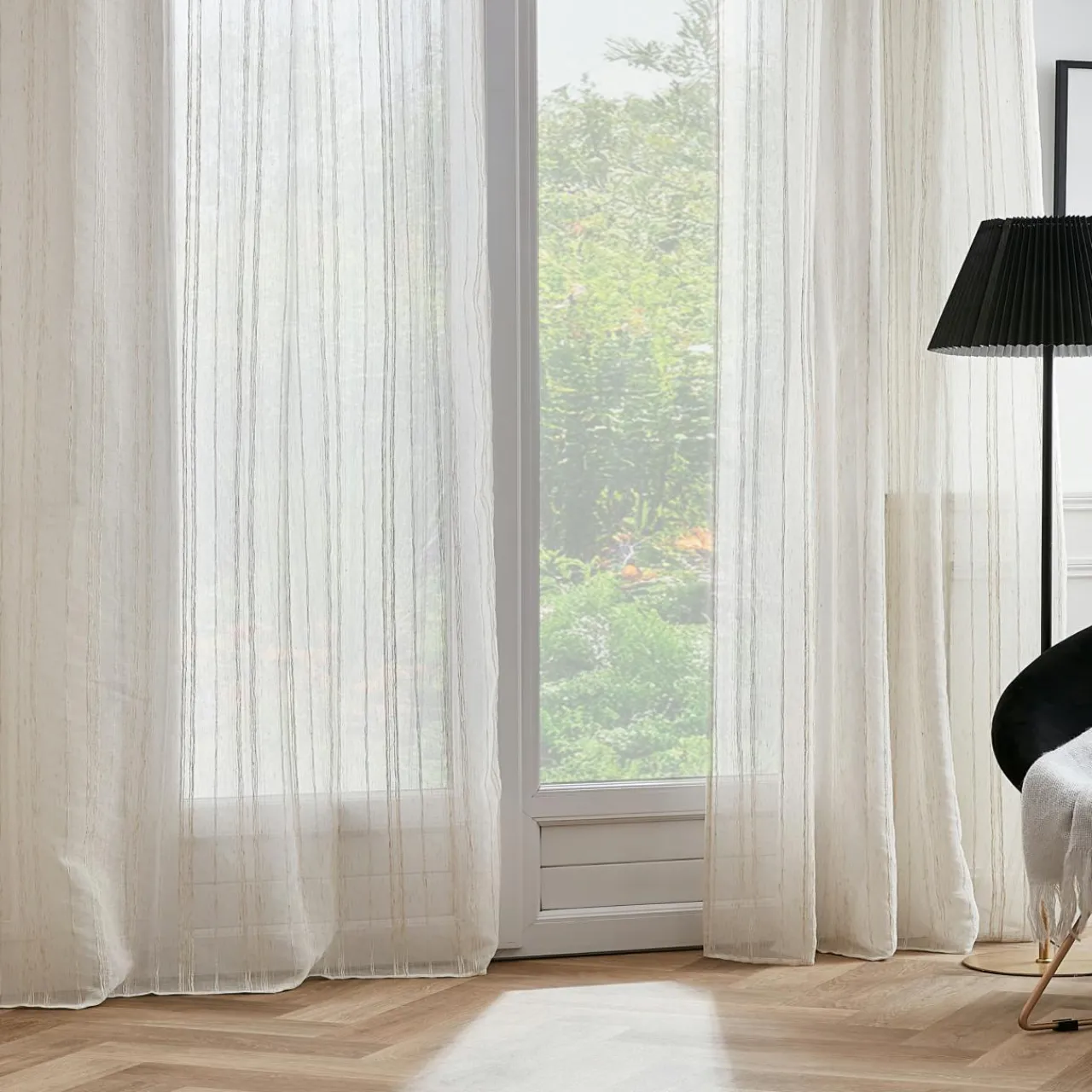 EMINZA Voilage galon fronceur (140 x 240 cm) Théo Beige New