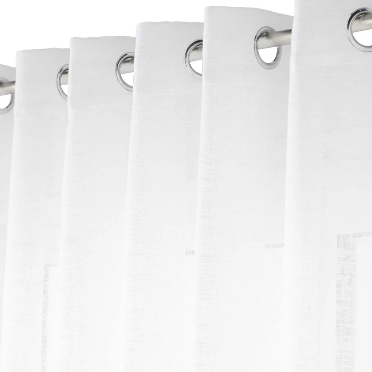 douceur d'intu017drieur Voilage grande largeur effet lin tissé (400 x 240 cm) Haltona Blanc New