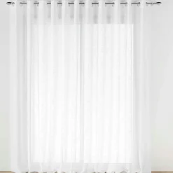 douceur d'intu017drieur Voilage grande largeur effet lin tissé (400 x 240 cm) Haltona Blanc New