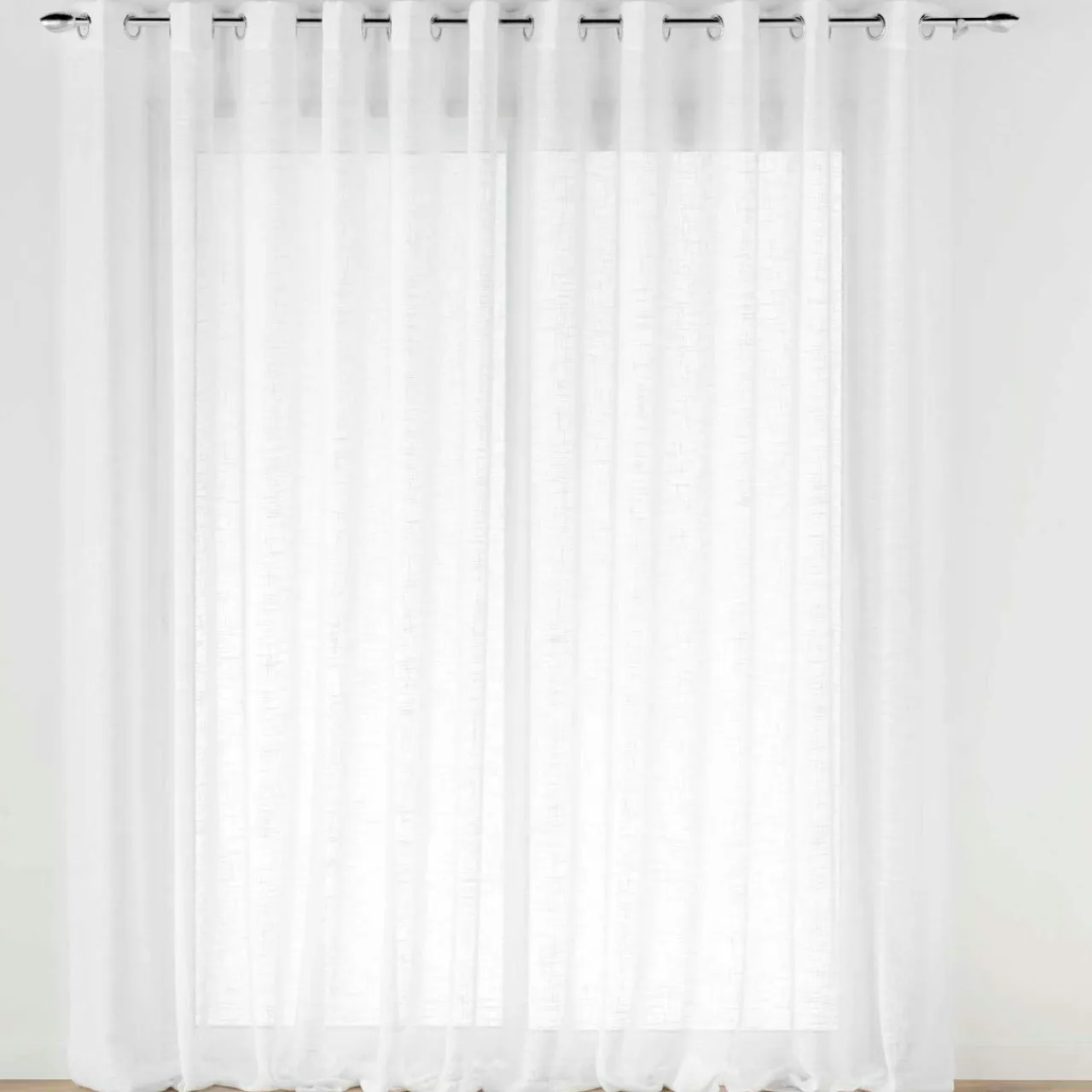 douceur d'intu017drieur Voilage grande largeur effet lin tissé (400 x 240 cm) Haltona Blanc New