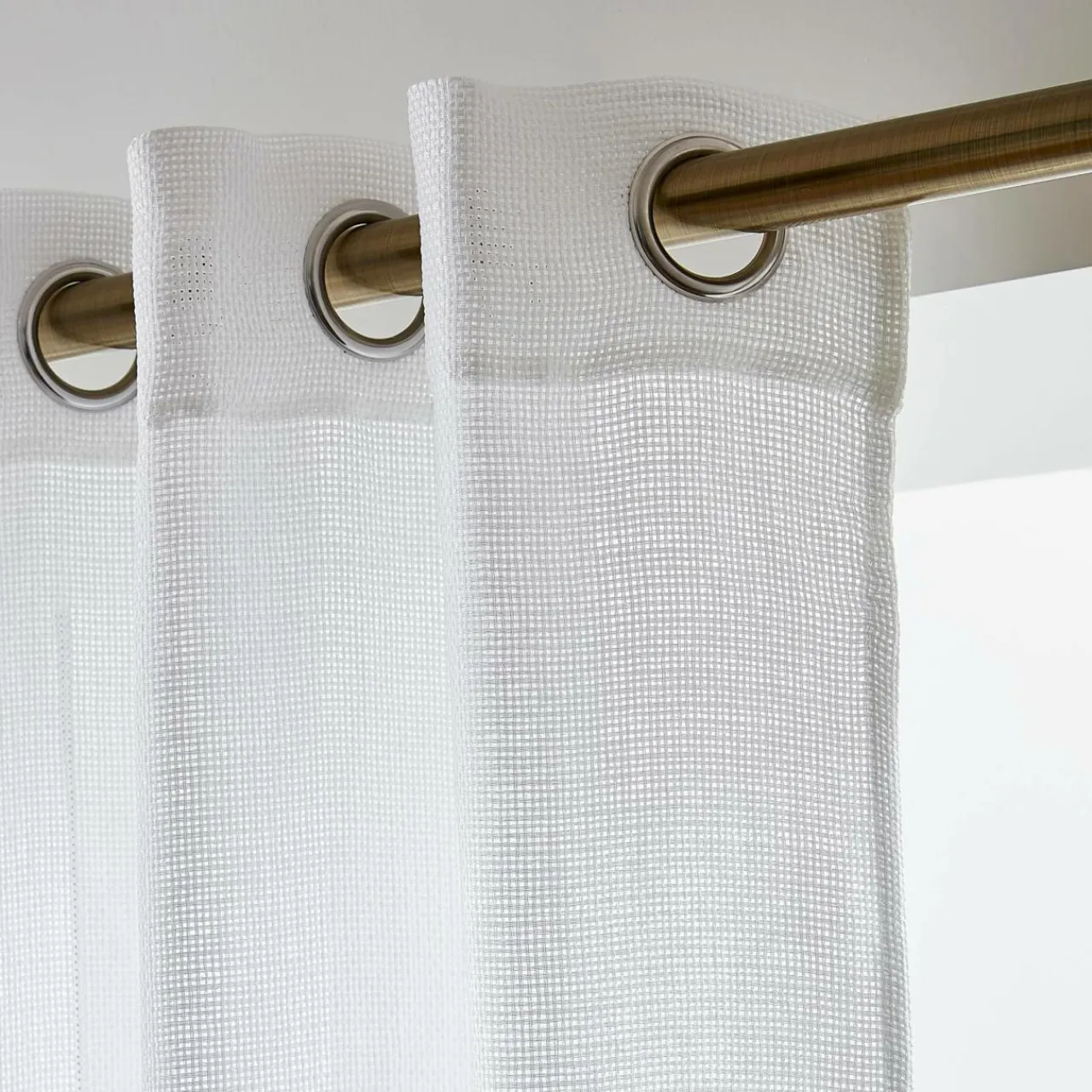 EMINZA Voilage grande largeur effet lin (400 x 240 cm) Luca Blanc Online