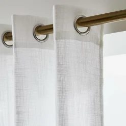 EMINZA Voilage grande largeur effet lin (400 x 240 cm) Robin Blanc Outlet