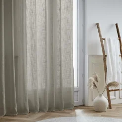 EMINZA Voilage grande largeur effet lin (400 x 240 cm) Robin Taupe
