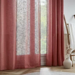 EMINZA Voilage grande largeur effet lin (400 x 240 cm) Robin Terracotta Online