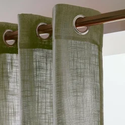 EMINZA Voilage grande largeur effet lin(400 x 240 cm) Robin Vert romarin Online