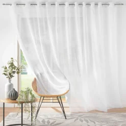 DOUCEUR D'INTERIEUR Voilage grande largeur œillets (400 x 240 cm) Lissea Blanc New