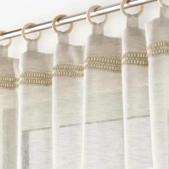 DOUCEUR D'INTERIEUR Voilage œillets bois (140 x 240 cm) Mileo Beige Discount