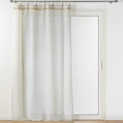 DOUCEUR D'INTERIEUR Voilage œillets bois (140 x 240 cm) Mileo Beige Discount