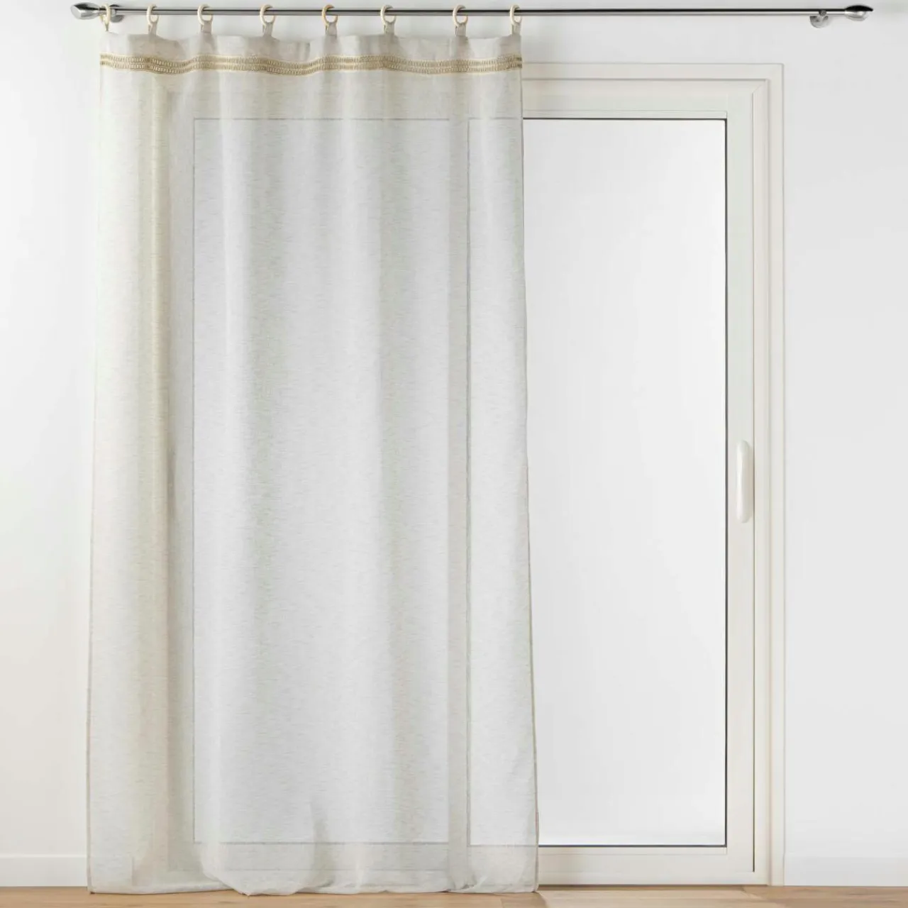 DOUCEUR D'INTERIEUR Voilage œillets bois (140 x 240 cm) Mileo Beige Discount
