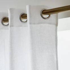 EMINZA Voilage œillets effet lin (280 x 240 cm) Luca Blanc Discount