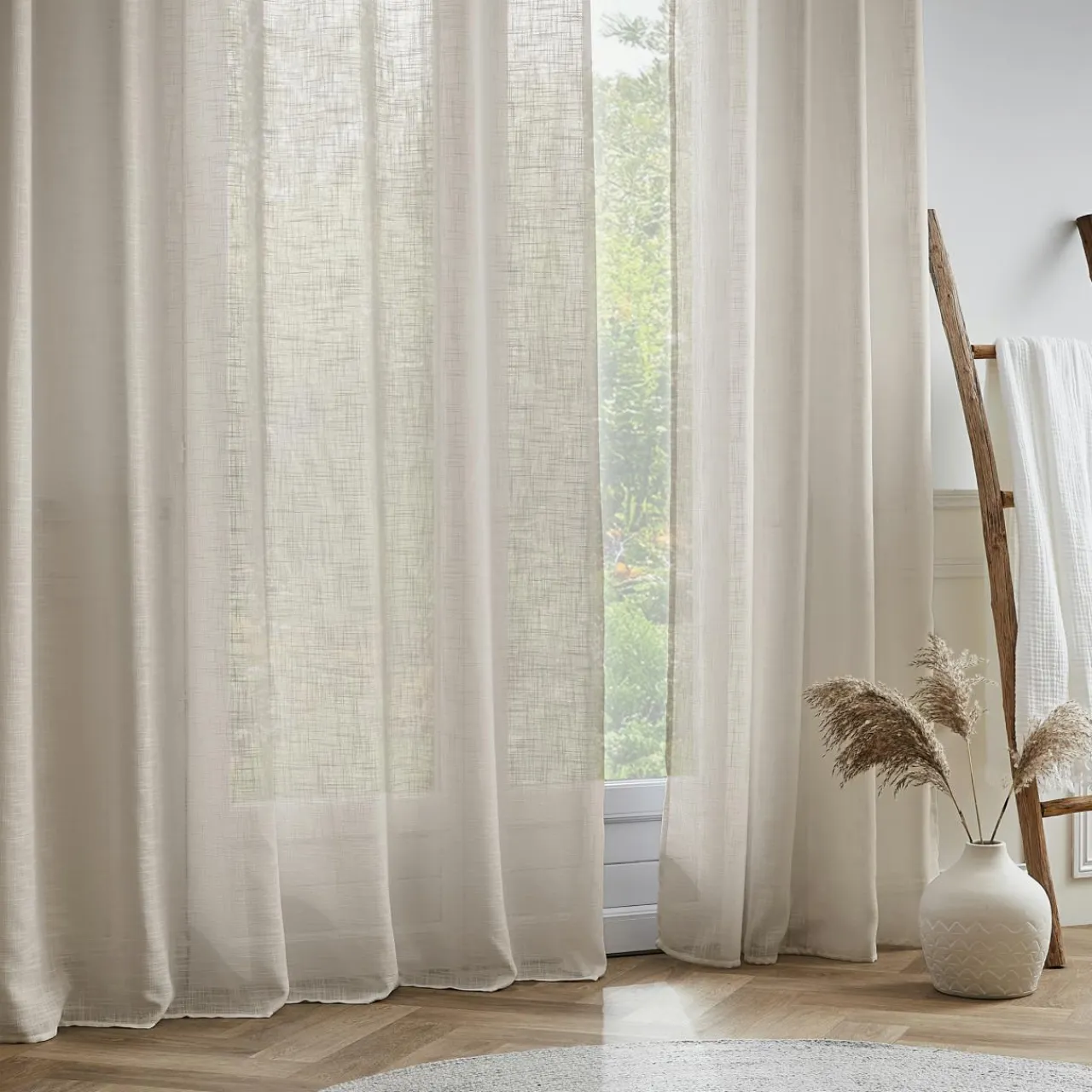 EMINZA Voilage œillets effet lin (180 x 240 cm) Robin Beige Sale