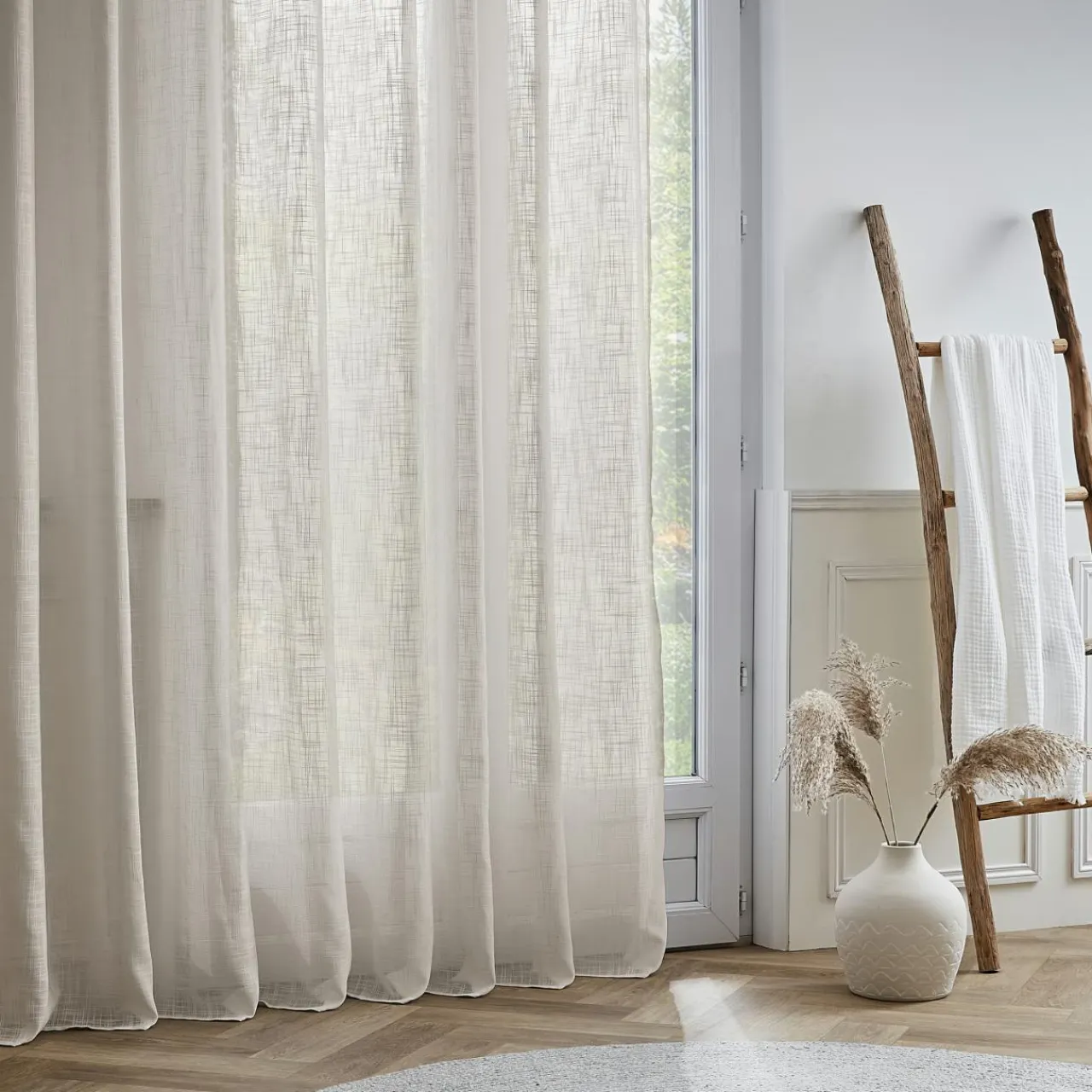 EMINZA Voilage œillets effet lin (280 x 240 cm) Robin Beige Online