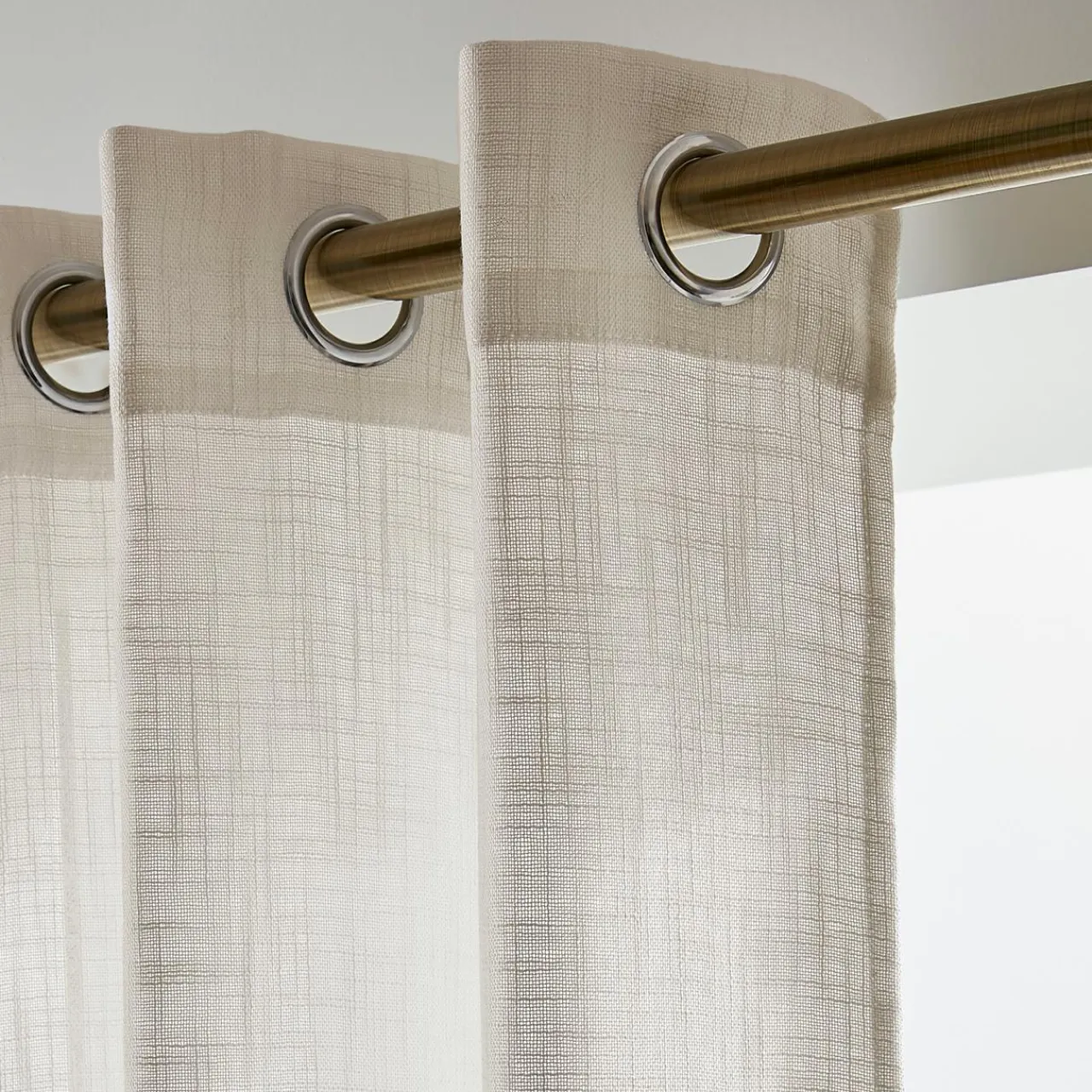 EMINZA Voilage œillets effet lin (280 x 240 cm) Robin Beige Online