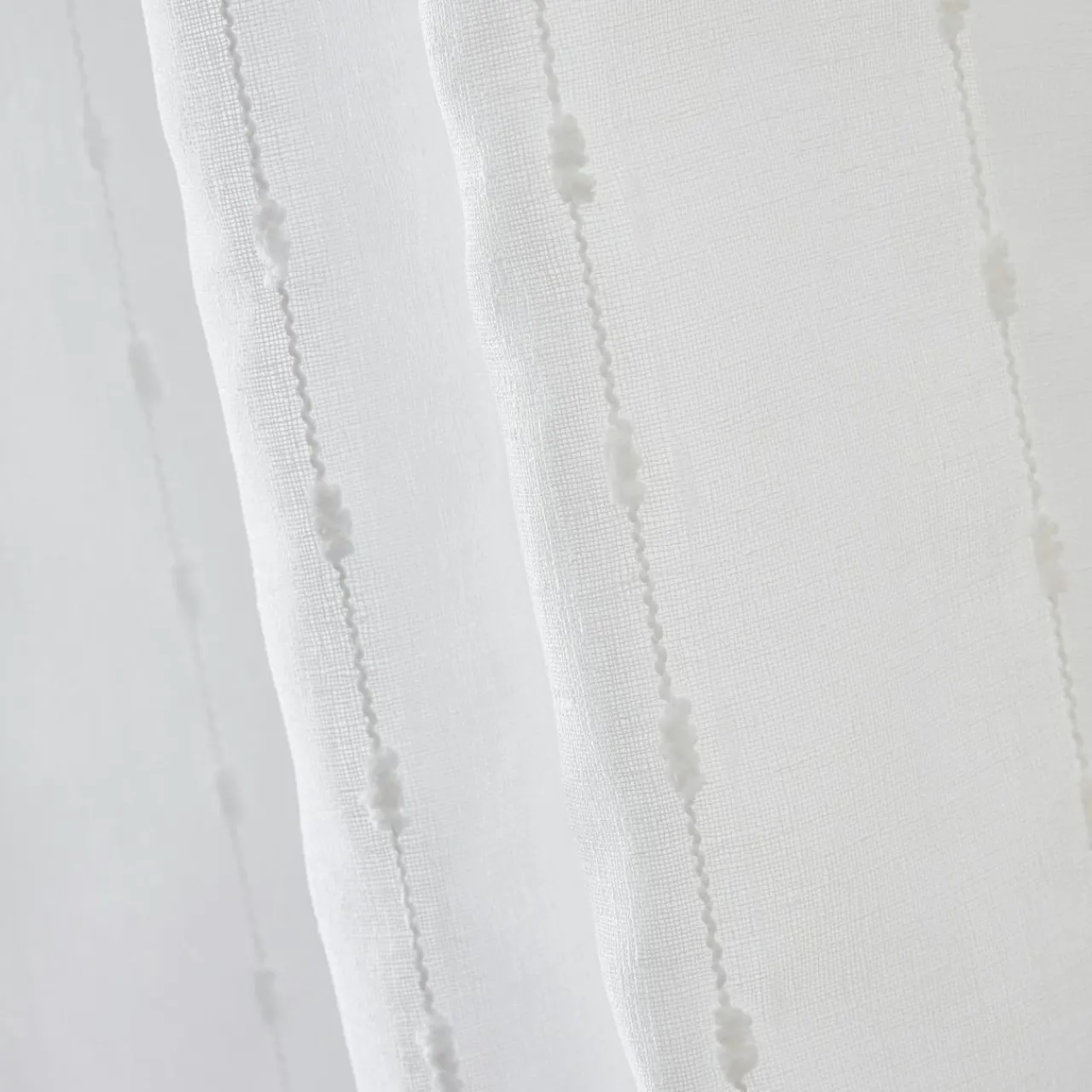 EMINZA Voilage œillets pompons (140 x 240 cm) Axel Blanc Online