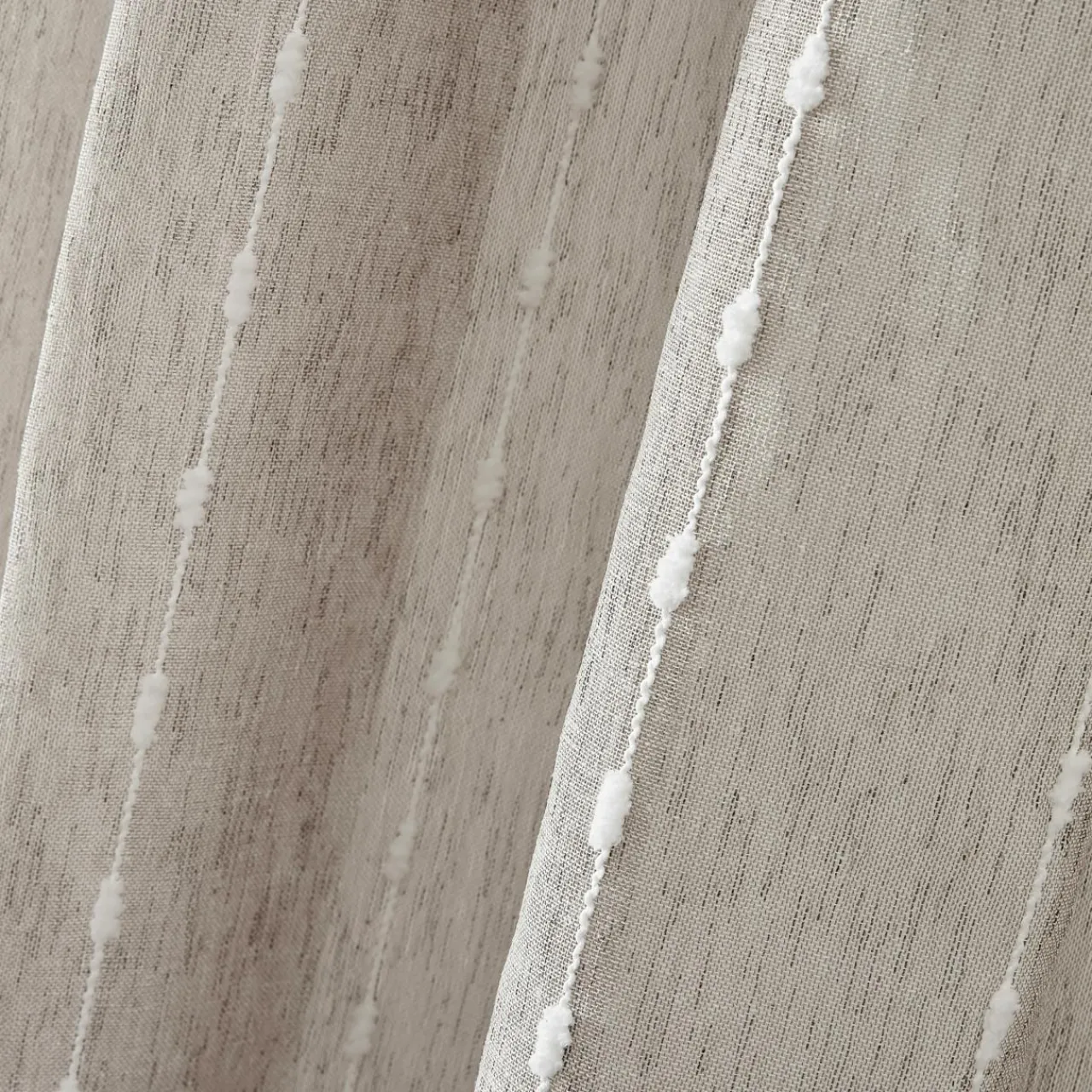 EMINZA Voilage œillets pompons (140 x 240 cm) Axel Beige Hot