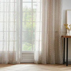 EMINZA Voilage œillets pompons (140 x 280 cm) Axel Beige New