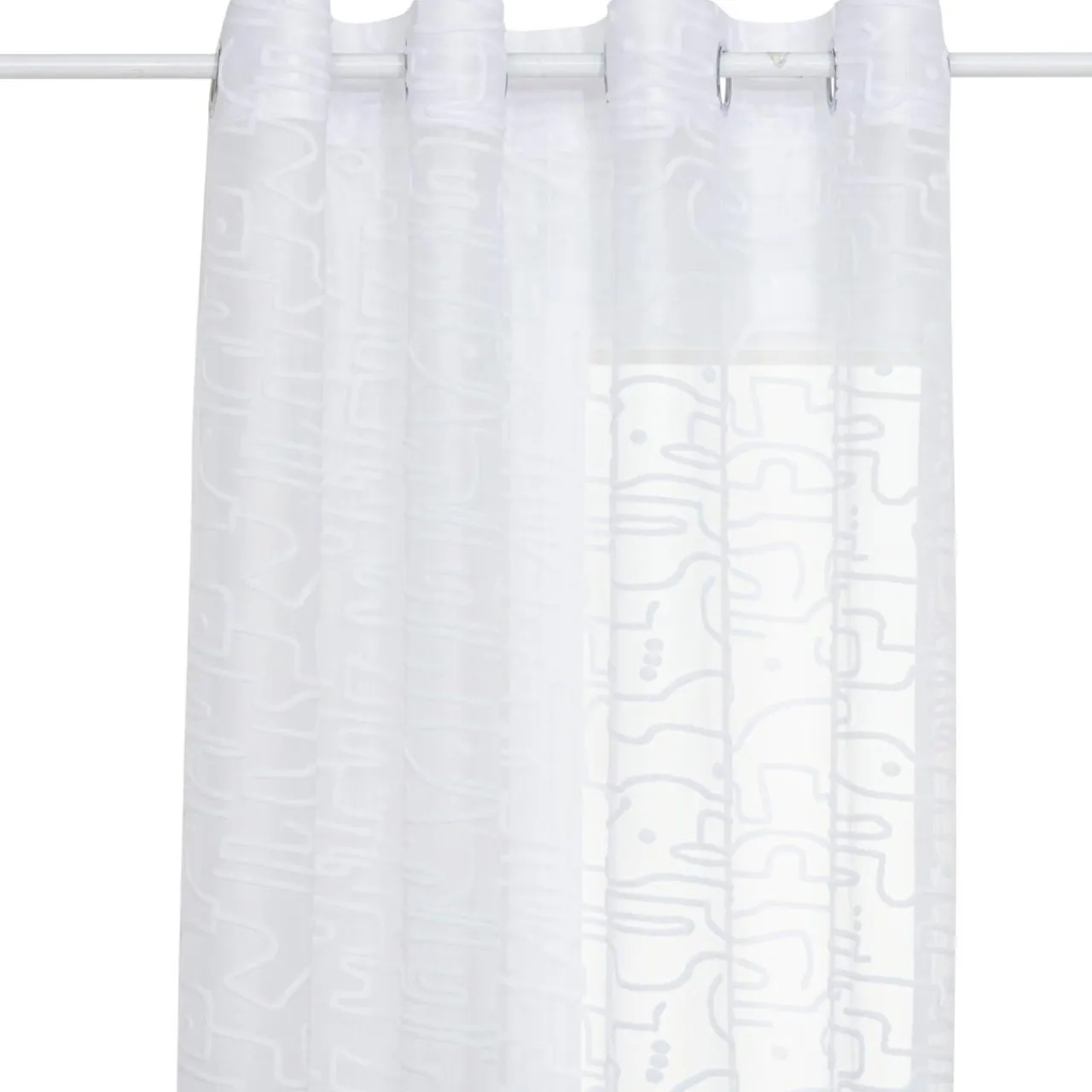Atmosphera, cru017dateur d'intu017drieur Voilage œillets (140 x 240 cm) Abstrait Blanc Sale