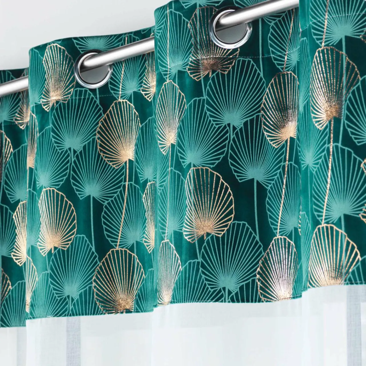 DOUCEUR D'INTERIEUR Voilage œillets (140 x 240 cm) Clairine Vert émeraude Discount