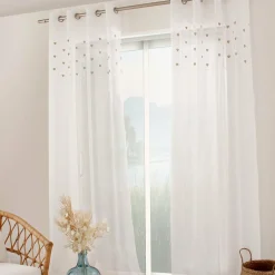 ENJOY HOME Voilage œillets (140 x 240 cm) Coeurs Beige Hot