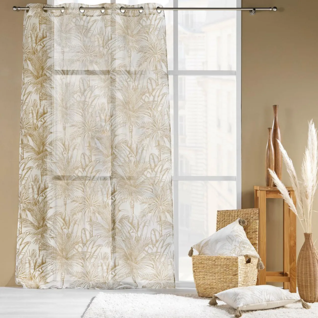 douceur d'intu017drieur Voilage œillets (140 x 240 cm) Dune Beige Discount