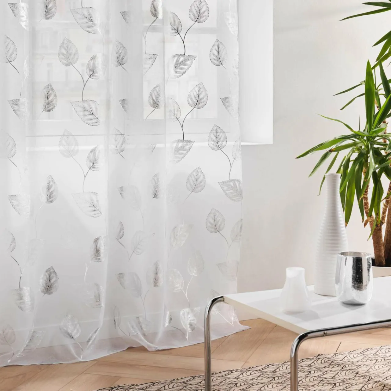 DOUCEUR D'INTERIEUR Voilage œillets (140 x 240 cm) Edelia Argent Clearance