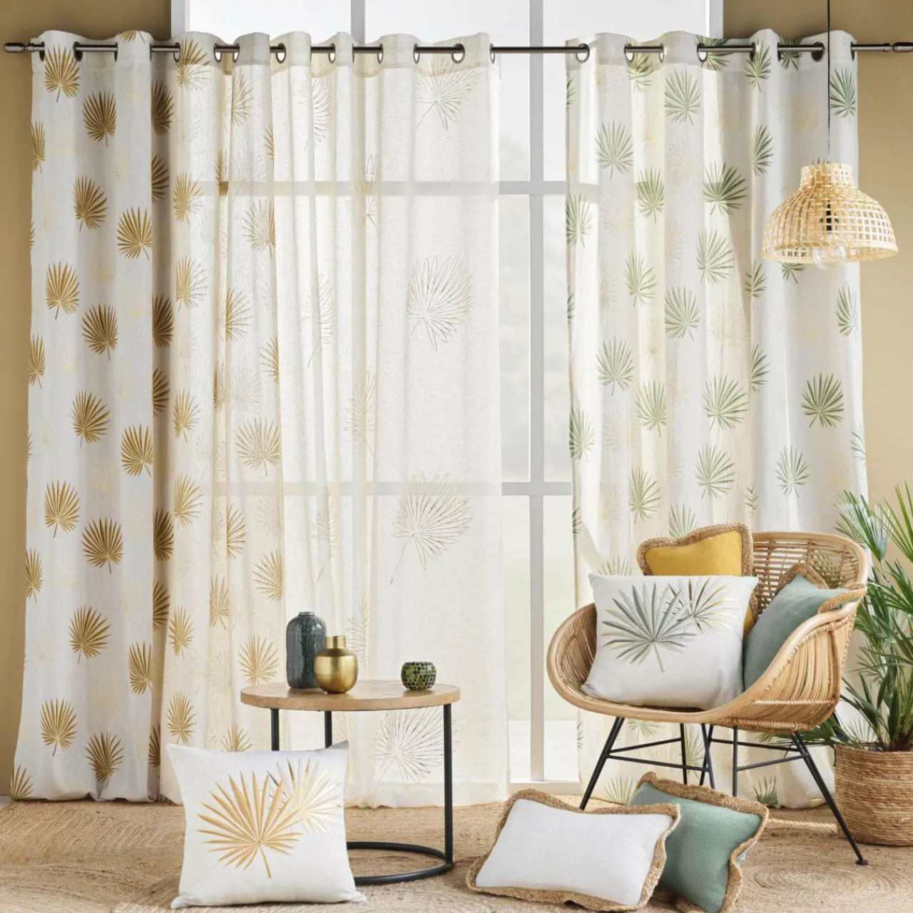 douceur d'intu017drieur Voilage œillets (140 x 240 cm) Lotus Beige