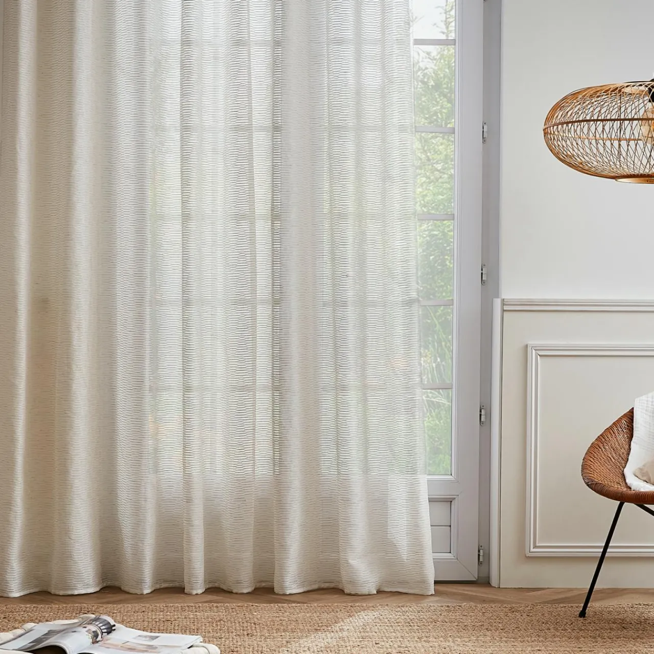 EMINZA Voilage œillets (280 x 240 cm) Maël Beige