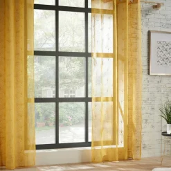 ATMOSPHERA Voilage œillets (140 x 240 cm) Mia Jaune ocre Discount