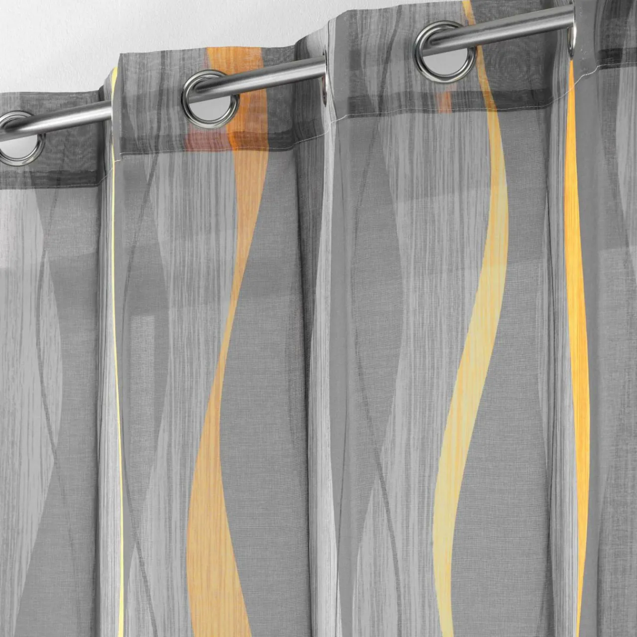 DOUCEUR D'INTERIEUR Voilage œillets (140 x 240 cm) Ondulys Gris Anthracite Discount