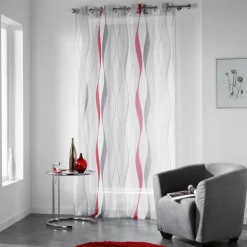 DOUCEUR D'INTERIEUR Voilage œillets (140 x 240 cm) Ondulys Rouge Online