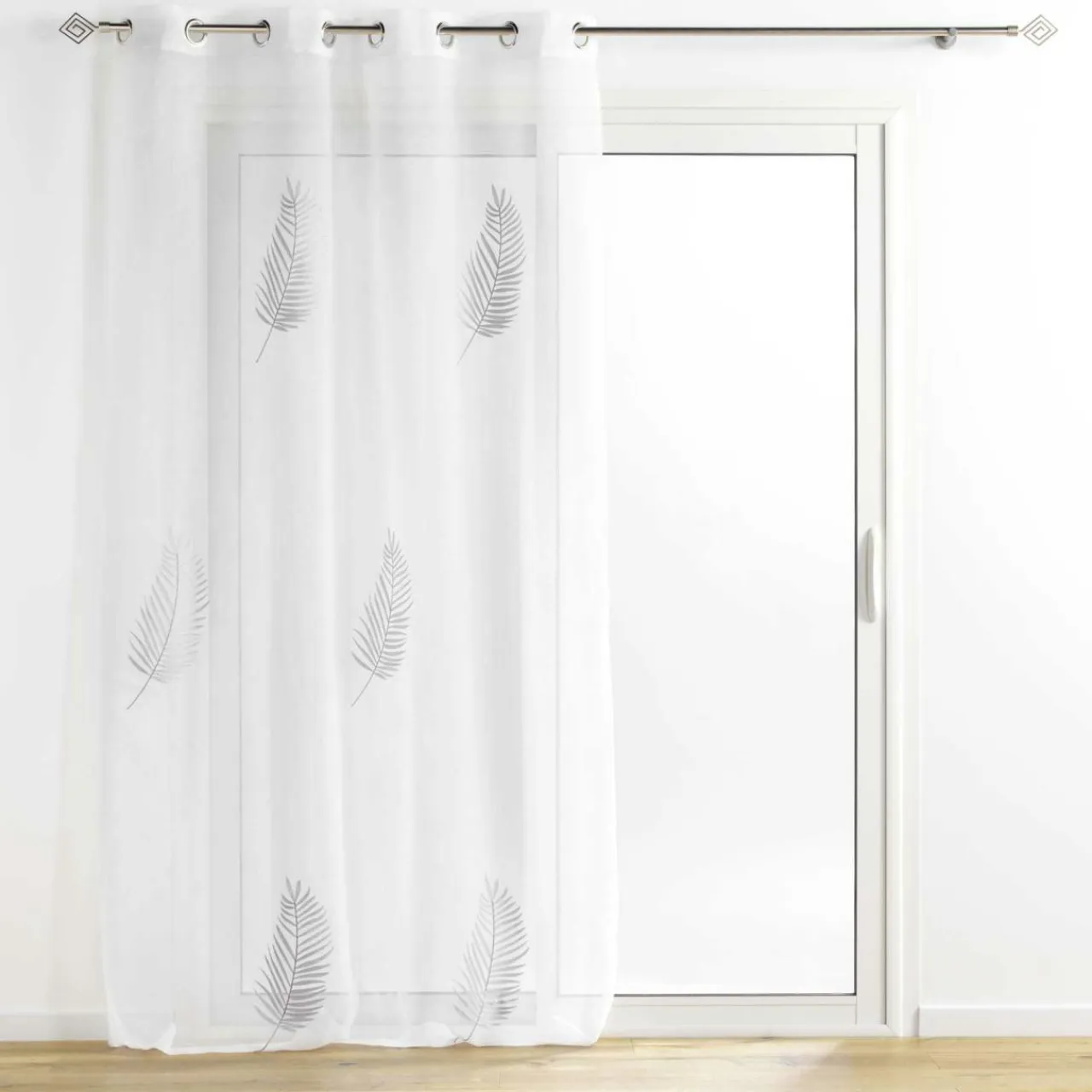 DOUCEUR D'INTERIEUR Voilage œillets (140 x 240 cm) Palmeor Argent Clearance