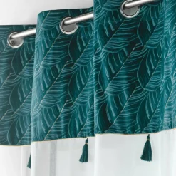 DOUCEUR D'INTERIEUR Voilage œillets (140 x 240 cm) Palmina Bleu canard Discount