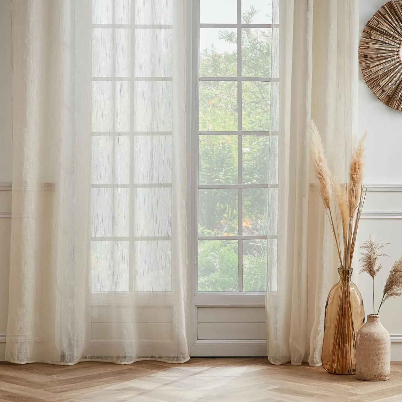 EMINZA Voilage œillets (140 x 280 cm) Raphaël Beige Discount