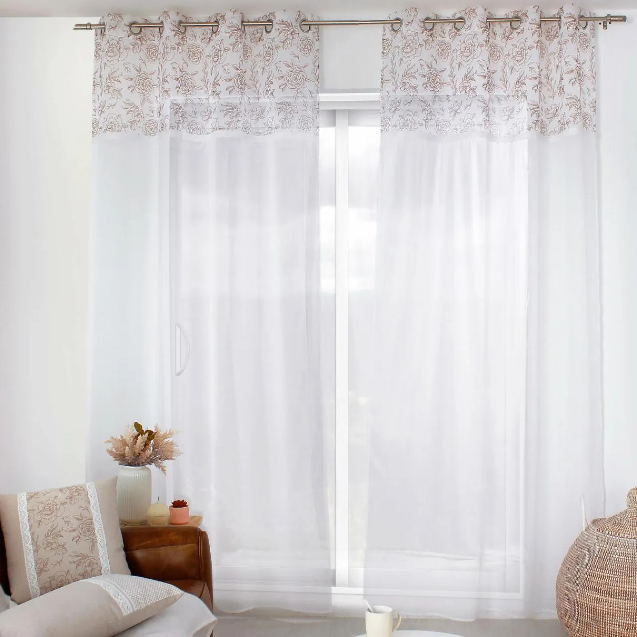ENJOY HOME Voilage œillets (140 x 240 cm) Rosa Marron Clearance